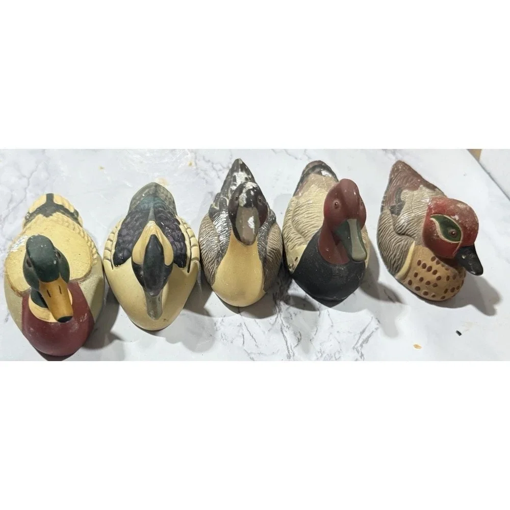 Avon Duck Series Collectible set of 5 Miniature ducks Vintage‎ 1984